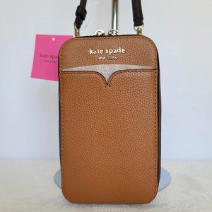 KATE SPADE Zeezee North South Pebbled Leather Phone Crossbody Bag-Bungalow Multi